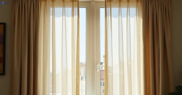 Dusty and dull curtains in ashbury-nsw before steam cleaning